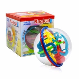 image-100 Step 3D puzzle Ball Magic Intellect Ball Labyrinth Sphere Globe Toys Challenging Barriers Game Brain Tester Balance Training