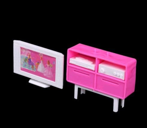 image-Doll Household Items TV Cabinet TV DVD Player Toys