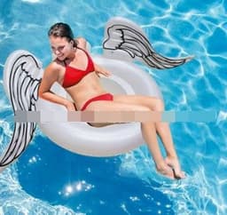 image-Pvc inflatable floating row peacock floating row, inflatable rainbow floating row, inflatable water hammock