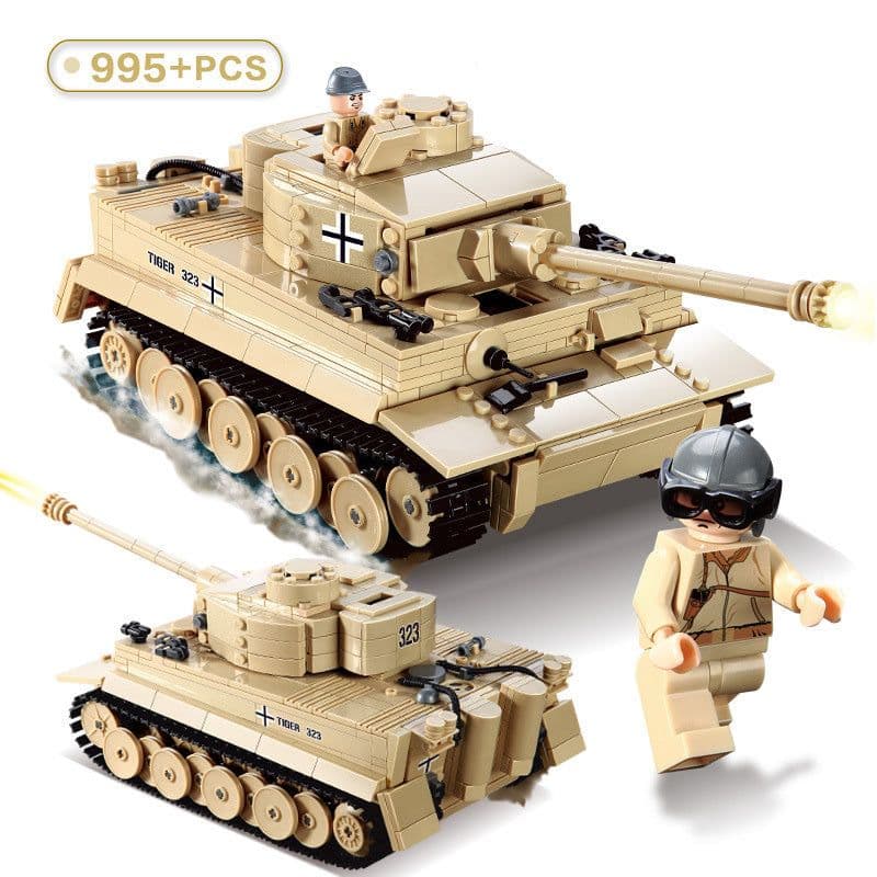 image-Kazi Large Panzer IV Tank 1193pcs Building Blocks Military Army Constructor set Educational Toys for Children Compatible