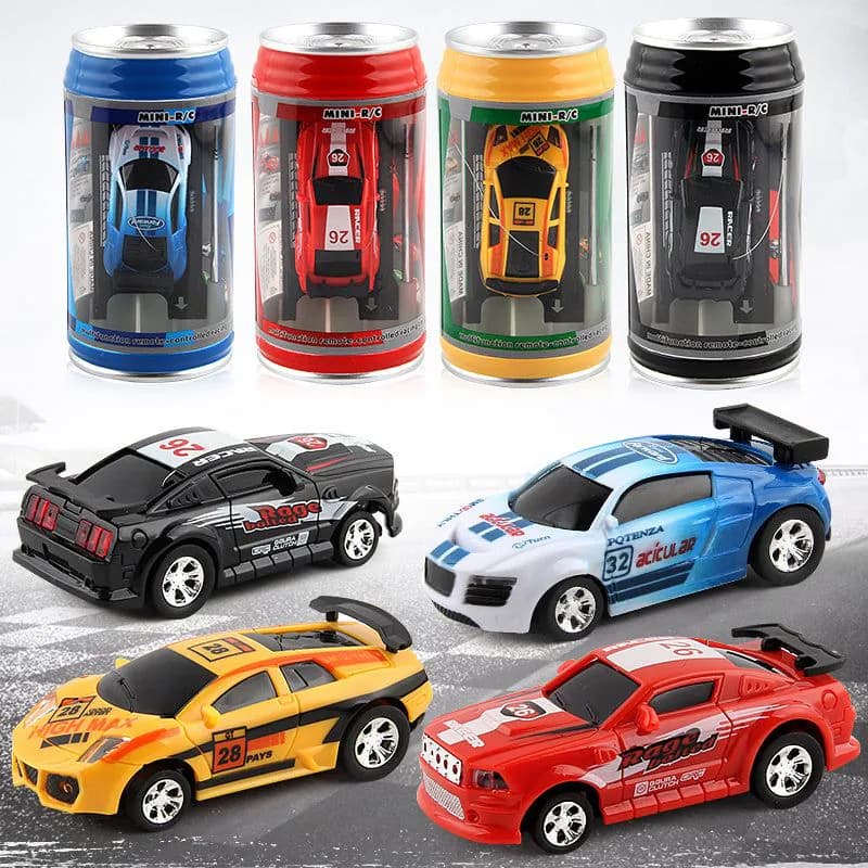 image-Coke Can Mini RC Car Radio Remote Control Micro Racing Car 4 Frequencies