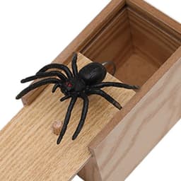 image-Prank Spider Wooden Scare Box Trick Play Joke Lifelike Surprise April Fools' Day Funny Novelty Toys Gags Practical Gifts