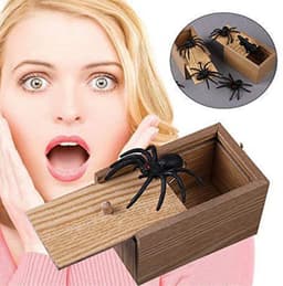 image-Prank Spider Wooden Scare Box Trick Play Joke Lifelike Surprise April Fools' Day Funny Novelty Toys Gags Practical Gifts