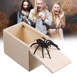 image-Prank Spider Wooden Scare Box Trick Play Joke Lifelike Surprise April Fools' Day Funny Novelty Toys Gags Practical Gifts