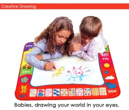 image-80 x 60cm Baby Kids Add Water with Magic Pen Doodle Painting Picture Water Drawing Play Mat in Drawing Toys Board Gift Christmas