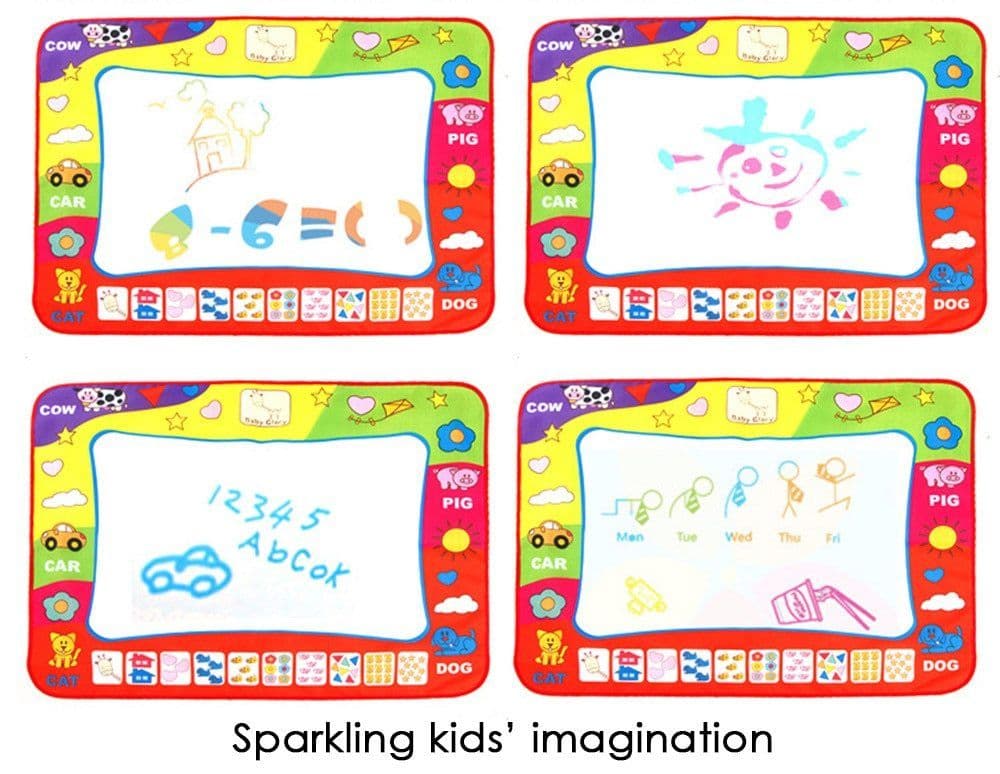 image-80 x 60cm Baby Kids Add Water with Magic Pen Doodle Painting Picture Water Drawing Play Mat in Drawing Toys Board Gift Christmas