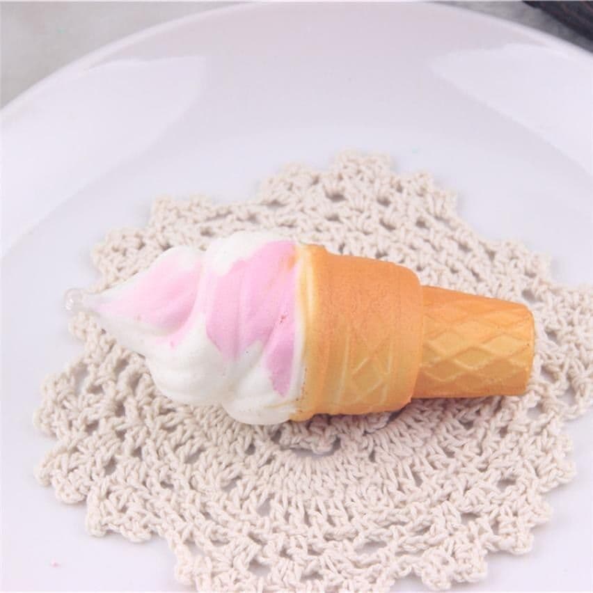 image-Slow rebound simulation ice cream small torch sweet pendant decompression toy squeezing music