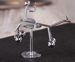 image-Balance Iron Ball Crafts Stainless Steel Swing Weightlifting Iron Man Tumbler Decoration