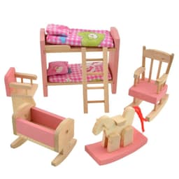 image-Small Furniture Wooden High Bed Children's Play House Educational Toys Early Childhood Children's Toy Wood