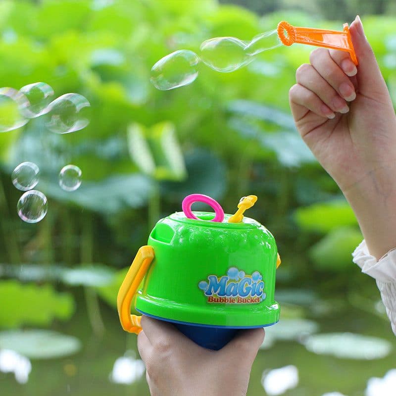 image-Anti-splashing bubbler magical magic cikoo new blowing bubble toy bucket