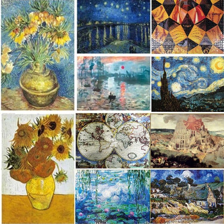 image-Adult 1000 Van Gogh world famous painting puzzle paper puzzle