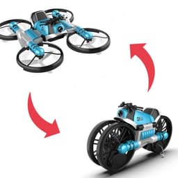 image-WiFi FPV RC Drone Motorcycle 2 in 1 Foldable Helicopter Camera 0.3MP Altitude Hold RC Quadcopter Motorcycle Drone 2 in 1 Dron
