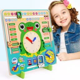 image-Montessori Wooden Toys Baby Weather Season Calendar Clock Time Cognition Preschool Educational Teaching Aids Toys For Children