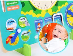 image-Montessori Wooden Toys Baby Weather Season Calendar Clock Time Cognition Preschool Educational Teaching Aids Toys For Children