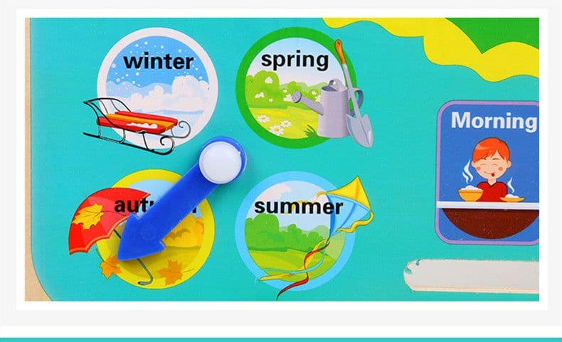 image-Montessori Wooden Toys Baby Weather Season Calendar Clock Time Cognition Preschool Educational Teaching Aids Toys For Children