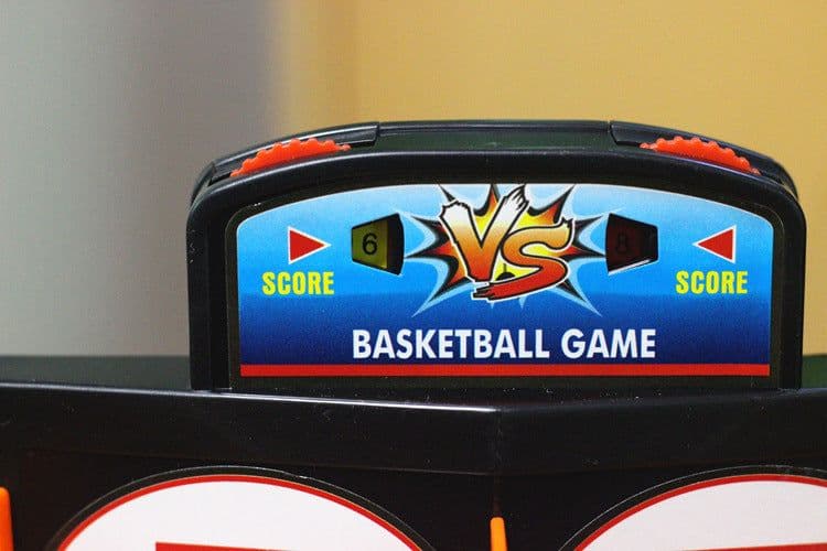 image-Double finger shooting basketball court