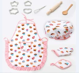 image-Children's apron cake cooking tools