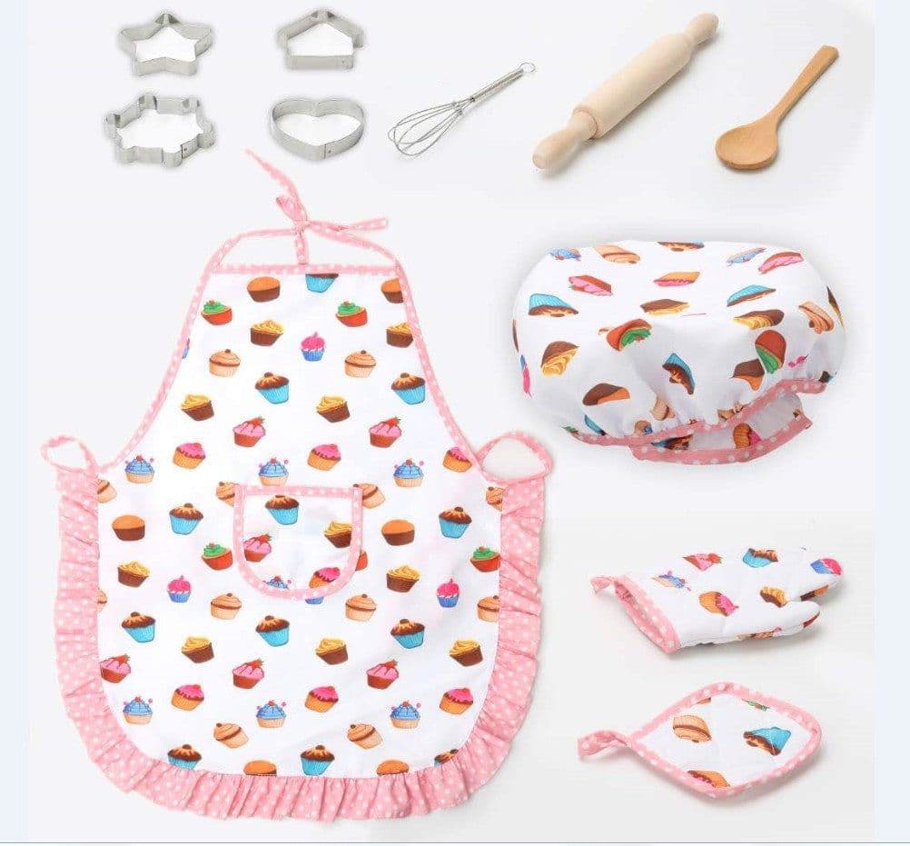 image-Children's apron cake cooking tools