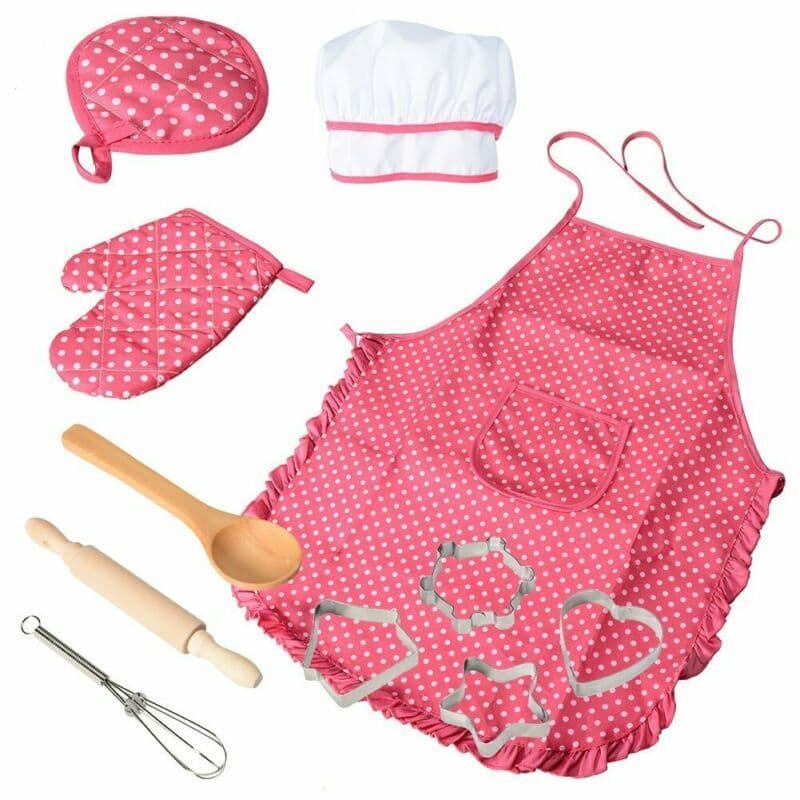 image-Children's apron cake cooking tools