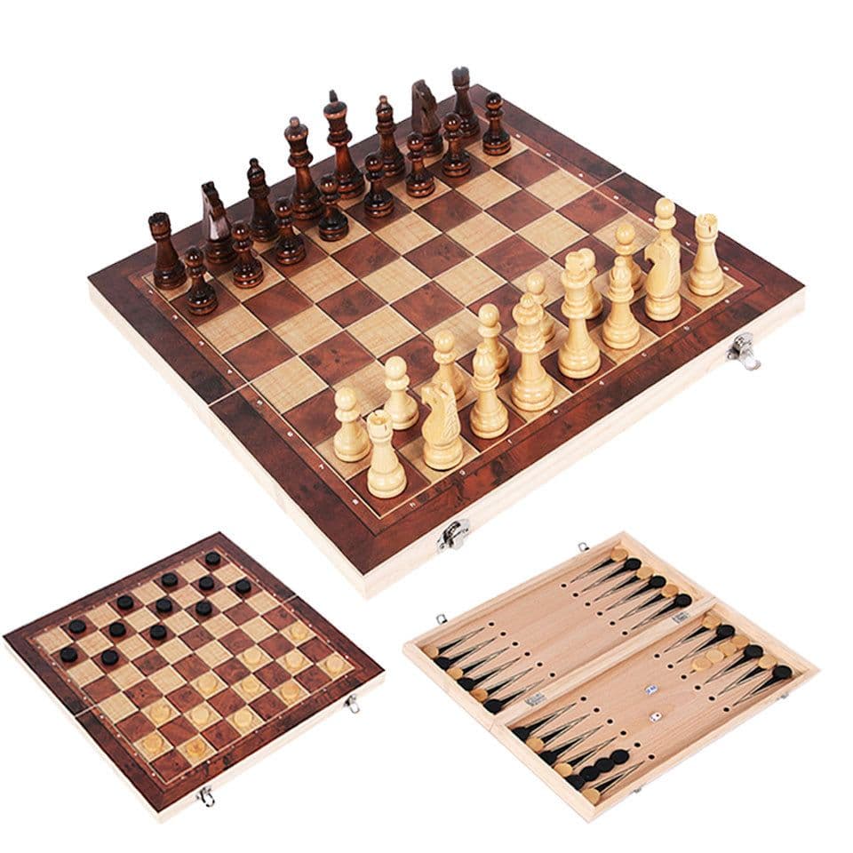 image-3 in 1 Backgammon Chess Set, New Design, Travel Chess Set, Board Material, Entertainment, Christmas Gift I64