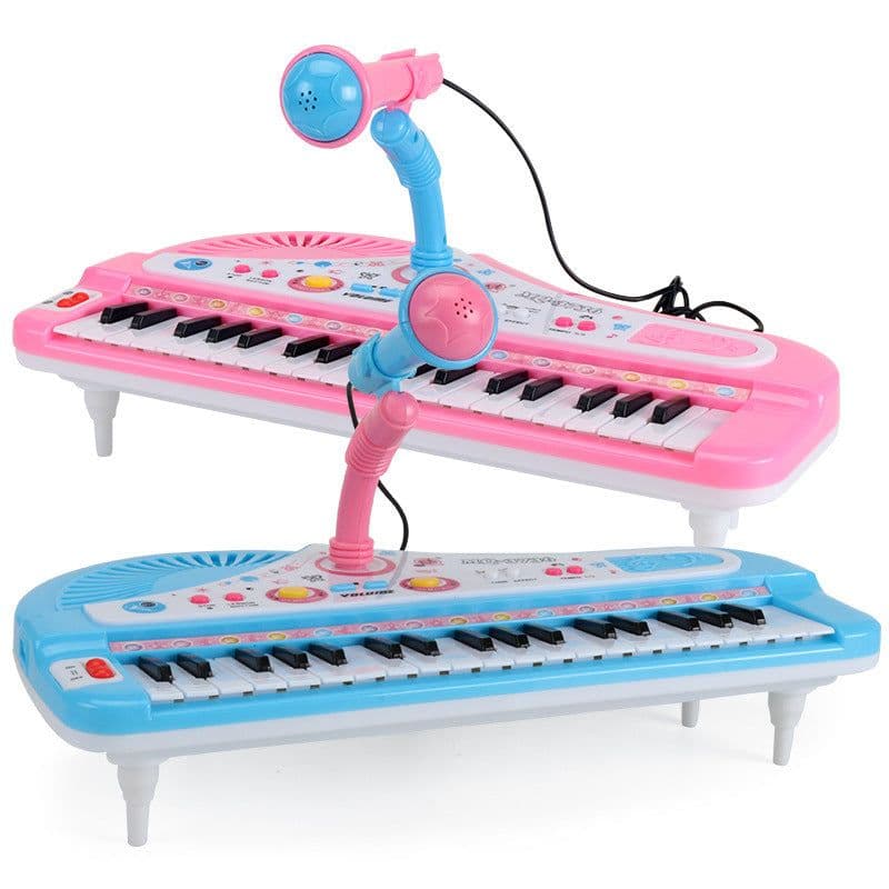 image-Children's multifunctional 37-key microphone baby music keyboard