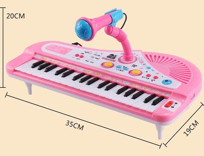image-Children's multifunctional 37-key microphone baby music keyboard