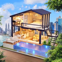 image-Doll House Wooden Furniture Diy House Miniature Box Puzzle Assemble 3D Miniaturas Dollhouse Kits Toys For Children Birthday Gift