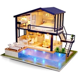 image-Doll House Wooden Furniture Diy House Miniature Box Puzzle Assemble 3D Miniaturas Dollhouse Kits Toys For Children Birthday Gift