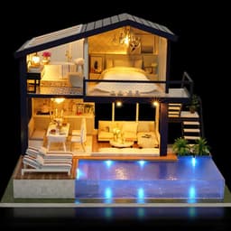 image-Doll House Wooden Furniture Diy House Miniature Box Puzzle Assemble 3D Miniaturas Dollhouse Kits Toys For Children Birthday Gift