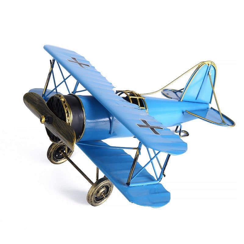 image-Vintage Mini Metal Decorative Plane Model