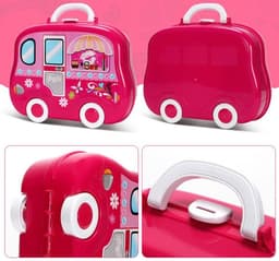 image-Children Pretend Play Makeup Cosmetic Kit Travel Box