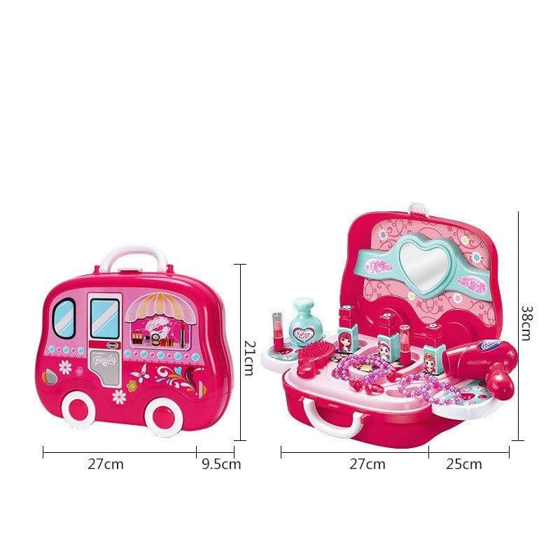 image-Children Pretend Play Makeup Cosmetic Kit Travel Box