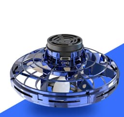 image-Mini Fingertip Gyro Interactive Decompression Toy Drone LED UFO Type Flying Helicopter Spinner Toy Kids