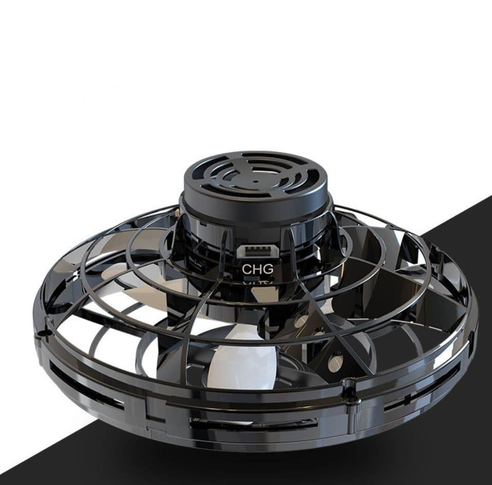 image-Mini Fingertip Gyro Interactive Decompression Toy Drone LED UFO Type Flying Helicopter Spinner Toy Kids