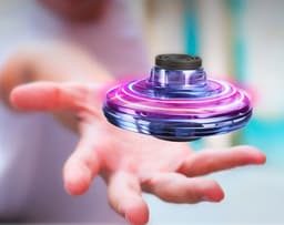 image-Mini Fingertip Gyro Interactive Decompression Toy Drone LED UFO Type Flying Helicopter Spinner Toy Kids