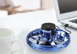 image-Mini Fingertip Gyro Interactive Decompression Toy Drone LED UFO Type Flying Helicopter Spinner Toy Kids