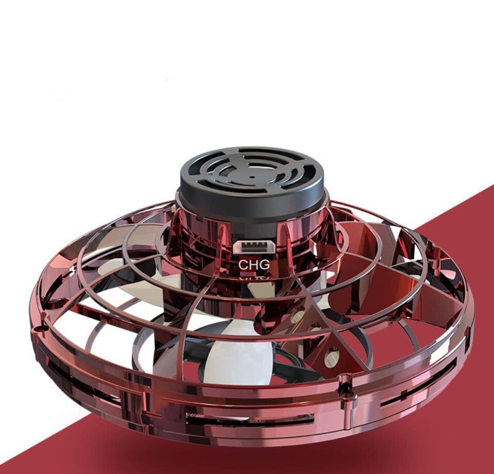 image-Mini Fingertip Gyro Interactive Decompression Toy Drone LED UFO Type Flying Helicopter Spinner Toy Kids