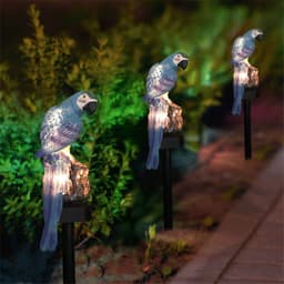 image-New modern garden decoration resin parrot solar lamp