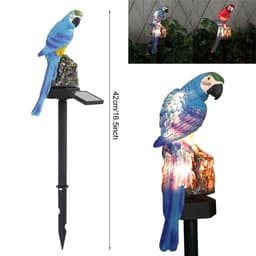 image-New modern garden decoration resin parrot solar lamp