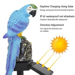 image-New modern garden decoration resin parrot solar lamp