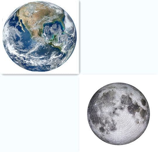 image-Moon/Earth Jigsaw Puzzle 1000 Pieces Large Round Full Space Adult Challenging and Fun