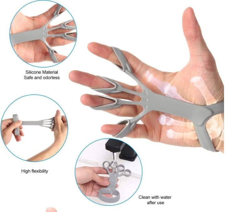 image-Silicone Grip Device Finger Exercise Stretcher Arthritis Hand Grip Trainer Strengthen Rehabilitation Training To Relieve Pain