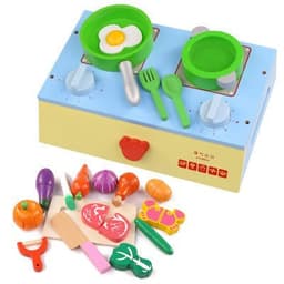 image-The kitchen gas stove cooking simulation wooden children play as early magnetic puzzle toy