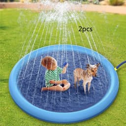 image-Non-Slip Splash Pad For Kids And Pet Dog Pool Summer Outdoor Water Toys Fun Backyard Fountain Play Mat