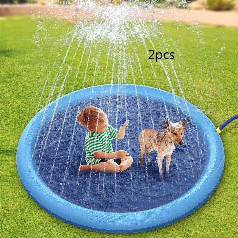 image-Non-Slip Splash Pad For Kids And Pet Dog Pool Summer Outdoor Water Toys Fun Backyard Fountain Play Mat