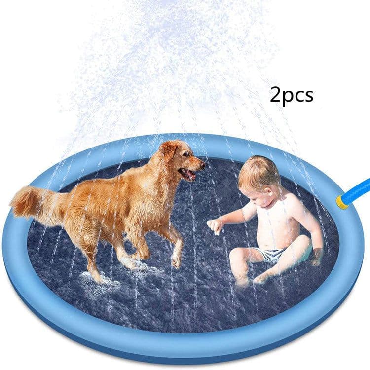 image-Non-Slip Splash Pad For Kids And Pet Dog Pool Summer Outdoor Water Toys Fun Backyard Fountain Play Mat