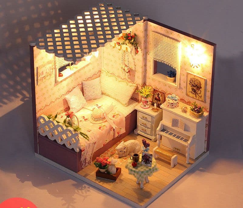 image-Small house model assembled villa house toy