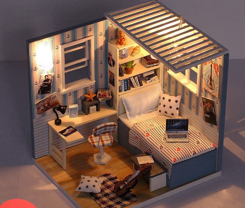 image-Small house model assembled villa house toy