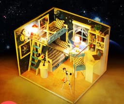 image-Small house model assembled villa house toy