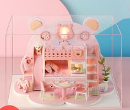 image-Small house model assembled villa house toy